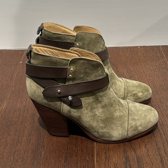 Rag & Bone Women’s Olive Green And Brown Suede Harrow Boots Size 38/8 - Picture 3 of 6